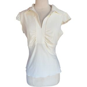 1990s Wrapper, Made in USA, Off‎ White Sleeveless Top